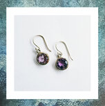 asoorbellen oorbellen voor asverwerking amethyst-rond-facet