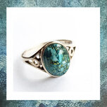 asring-ring met as-ring zilver vooras-damesring voor as