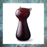 as-in-glas-glasreliek-poezen-glasobject-katten-katjes-poes-poesjes-donkerbruin