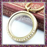 Medaillon met strass-steentjes  G