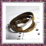 Wikkelarmband Leer met zilveren ashouder