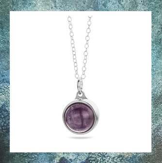 amethyst,assieraden,assieraad,urn,ketting,asjuweeltje,asjuwelen,,asjuweel,gedenksieraad,asverwerking in sieraad,rouwsieraa