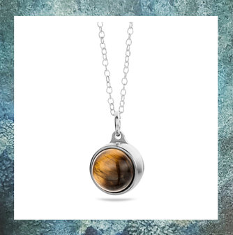 tijgeroog,rouwsieraden,assieraad ketting,asjuweel,asjuweeltje,asjuwelen,,asjuweel,gedenksieraad,asverwerking in sieraad