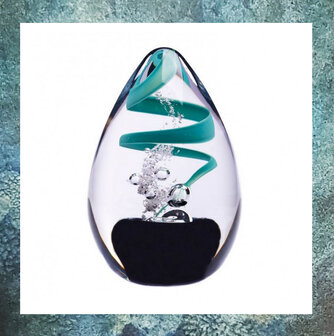 glas-reliek-oneindigheid-aqua-zwart-herinneringsgeschenk-gedenkgeschenk