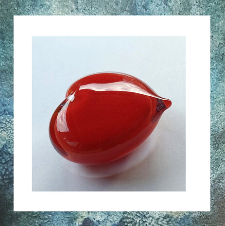 Glasreliek Hartje Rood 20gr
