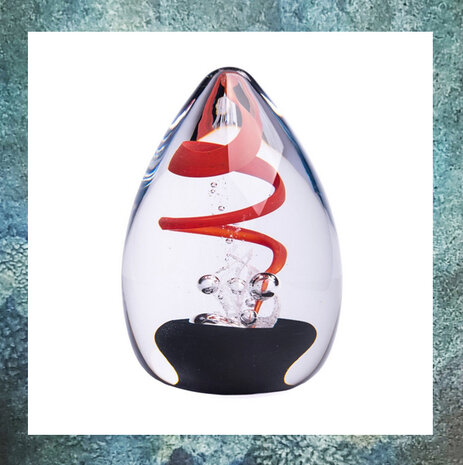 glas-reliek-oneindigheid-rood-zwart-herinneringsgeschenk-gedenkgeschenk
